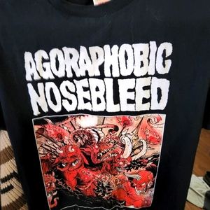 Agoraphobic Nosebleed 'Bestival Machinery' Y2K t Shirt in Great Condition small